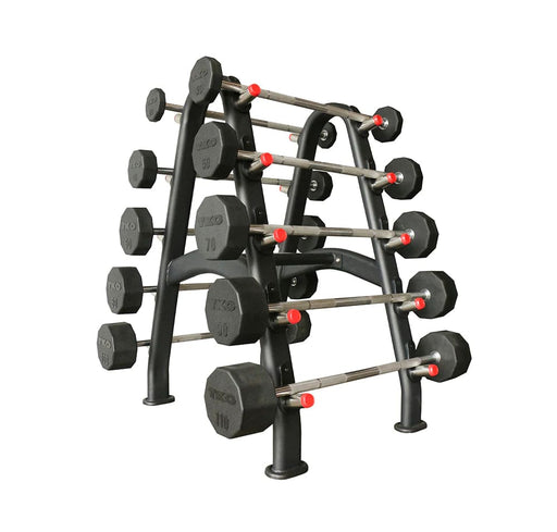 TKO Fixed Barbell Set With 10 Bar Rack 846BBR