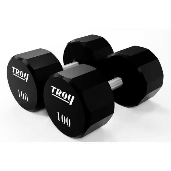 12 Side Urethane Dumbbell 100 lbs by Troy Barbell