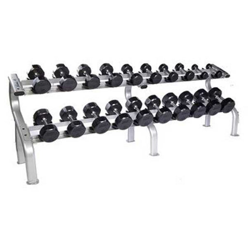 12 Sided Rubber Dumbbell Set with Rack