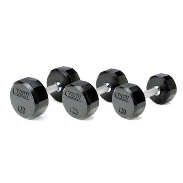 12 Sided Rubber Dumbbells Troy Barbell