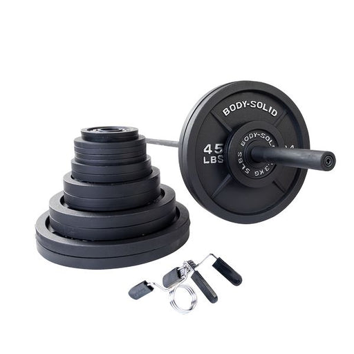 Body-Solid Cast Iron Plate Barbell Set