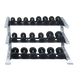 Body Solid Pro Clubline SDKR1000SD 3 Tier Saddle Dumbbell Rack