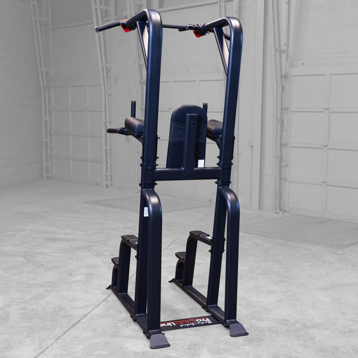 Body-Solid Pro Clubline Vertical Knee Raise, Dip, Pull Up Back View