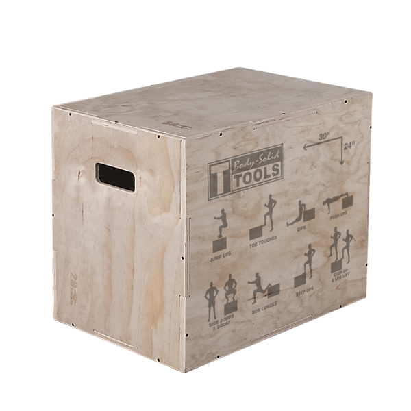 Body Solid Tools BSTWPBOX 3-in-1 Wooden Plyo Box