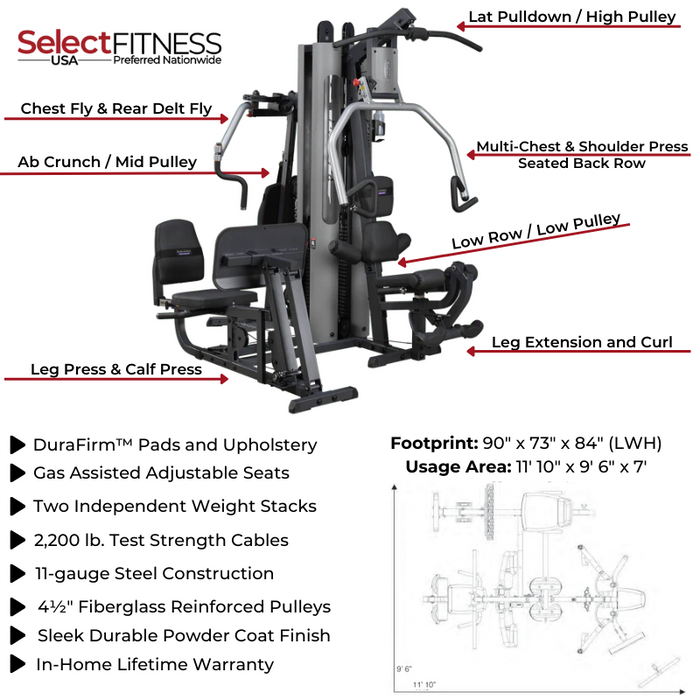 Body solid g9s home gym data sheet