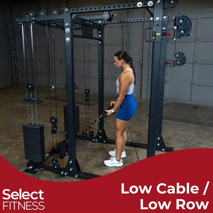 Body solid power rack cable pulley system