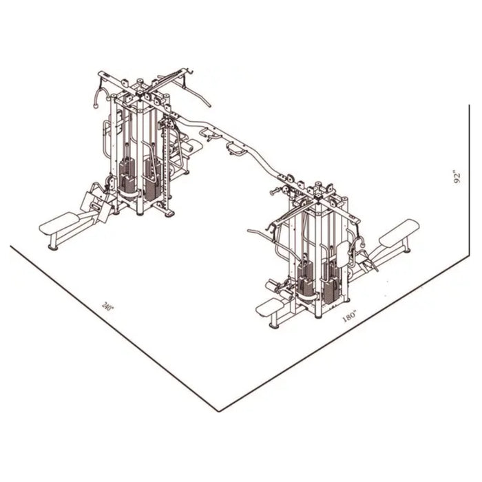 BodyKore 8-Station Jungle Gym Dimensions