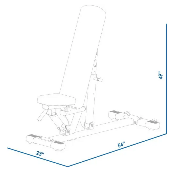 BodyKore Series Commercial Multi Adjustable Bench G206 Dimensions