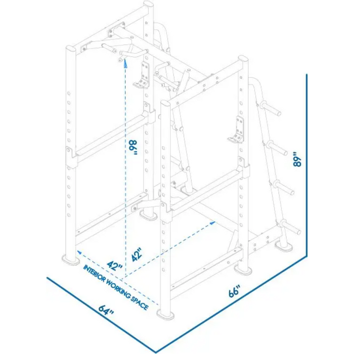 BodyKore Signature Series Squat Rack Power Cage Dimensions