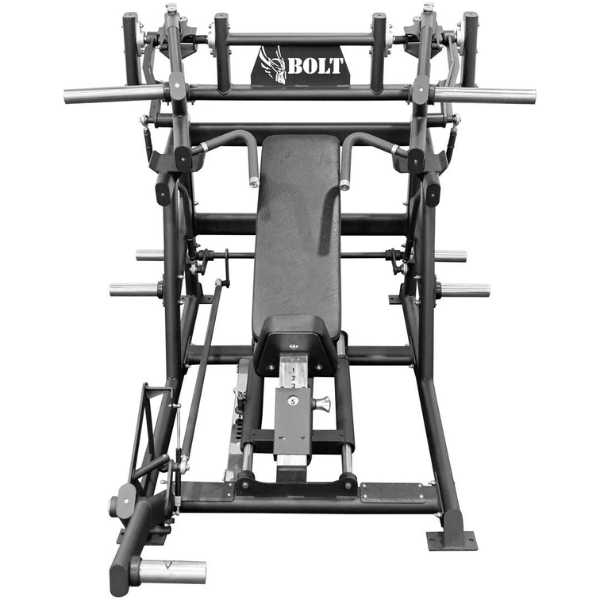 Front View of Bolt Fitness Nemesis Plate Loaded Incline Chest Press