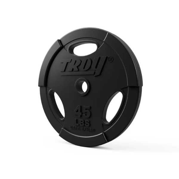 Rubber Encased 45lbs Olympic Grip Plate GO-R Troy Barbell