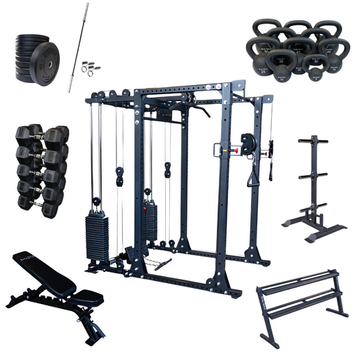 Select Fitness Body Solid Elite Functional Trainer Power Rack Strength Bundle