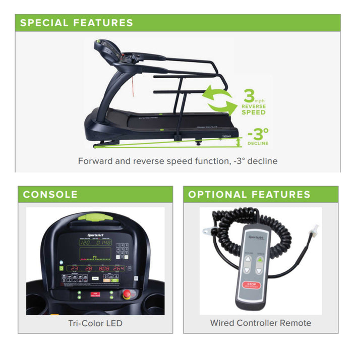 SportsArt T655MS Rehabilitation Treadmill Features