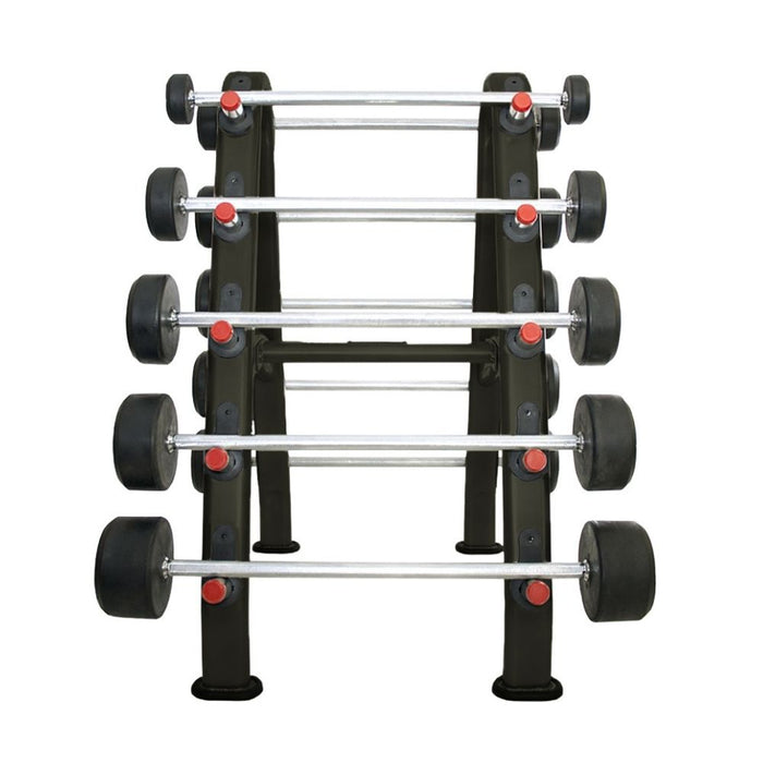 TKO Strength Urethane Barbell Set 20 lb to 110 lb with Rack