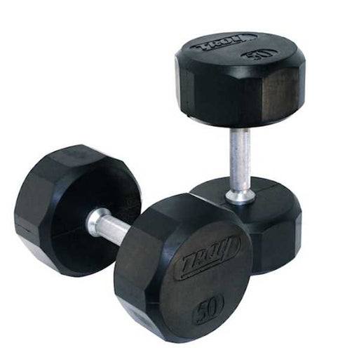 Troy Barbell 12 Sided Rubber Dumbbell Set 50 lbs