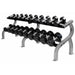 Troy Barbell 12 Sided Rubber Dumbbells with Rack