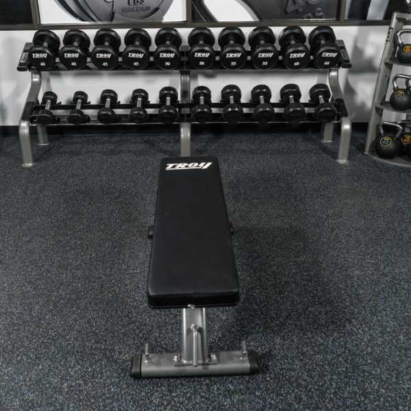 Troy Barbell Flat Bench In A Gym