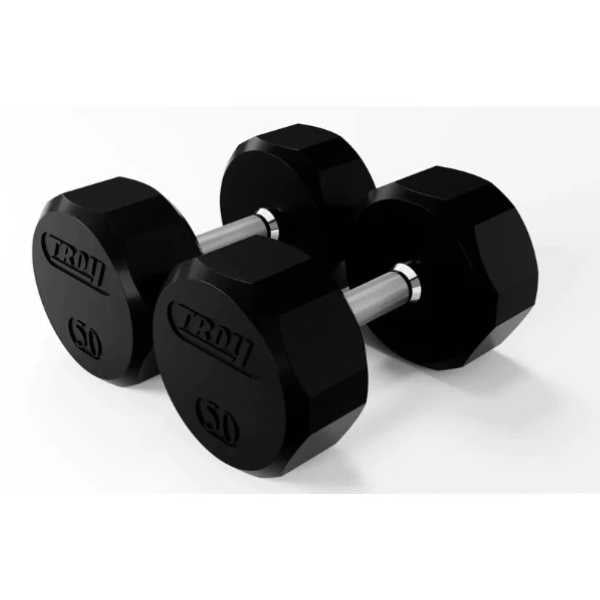 Troy Barbell Rubber Dumbbells 50lbs