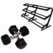 Troy USA Sports Rubber Encased Hex Dumbbells with Rack VERTPAC-HDR100