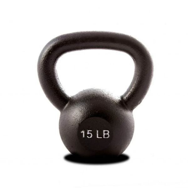 York Barbell 15lb Single Kettlebell Black