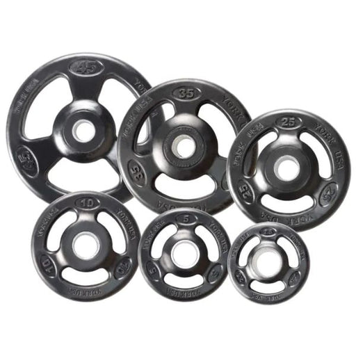 York Barbell 2 Iso Grip Rubber Encased Steel Olympic Plate Sets