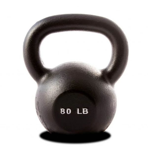 York Barbell 80lb Single Kettlebell Black