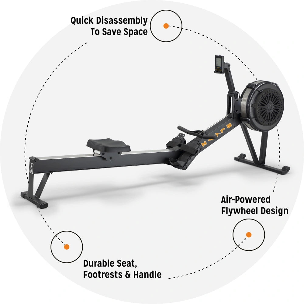 Bells Of Steel Air Rower Diagram with Features