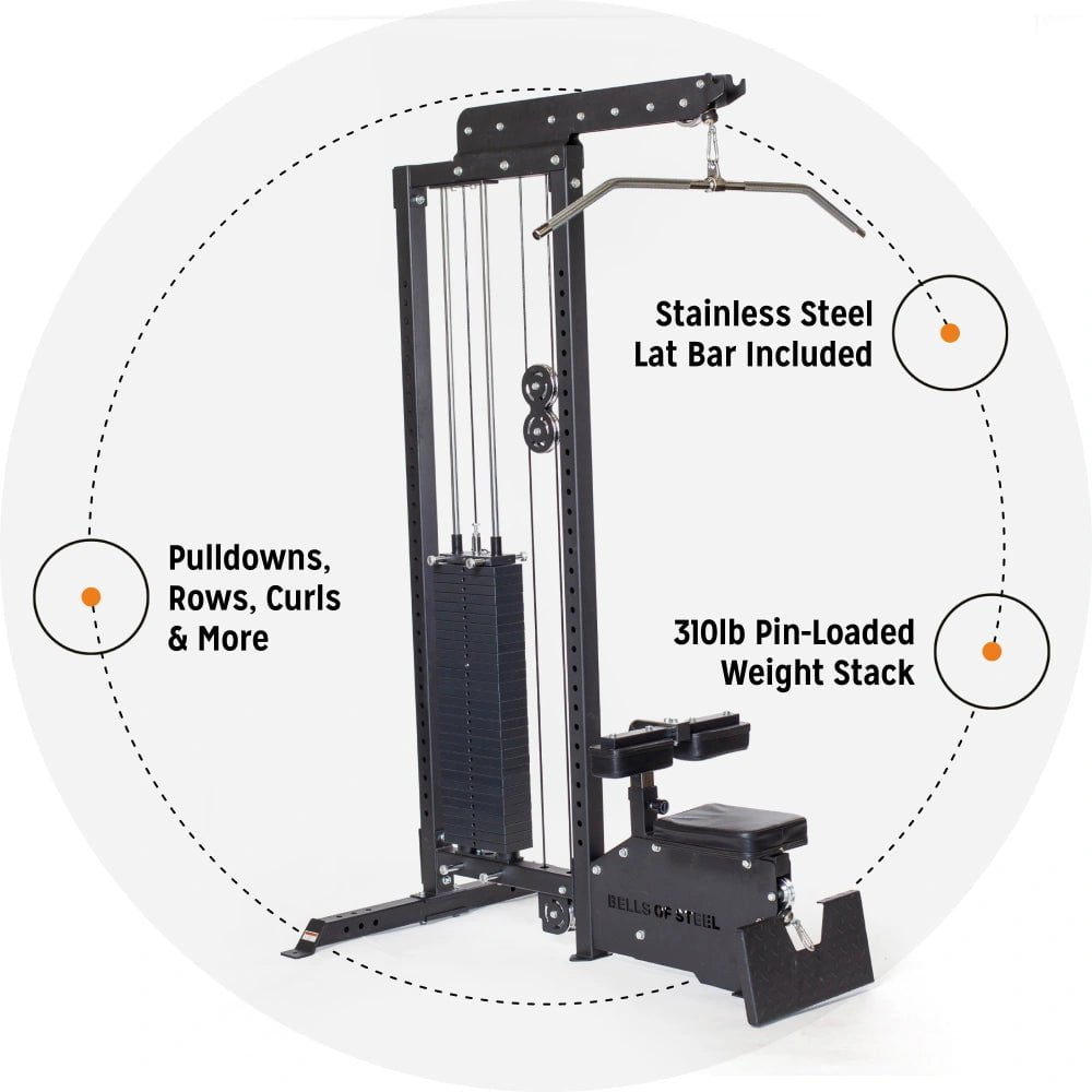 Bells Of Steel Lat Pulldown Low Machine Diagram With Features