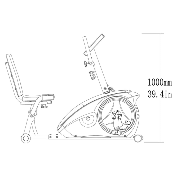 bfrb1 recumbent exercise bike height dimension