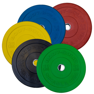 Body Solid 260Lb Chicago Extreme Bumper Plate Set With Barbell