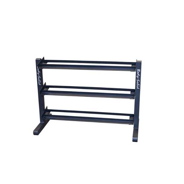 body-solid 3-tier horizontal dumbbell rack gdr363b empty