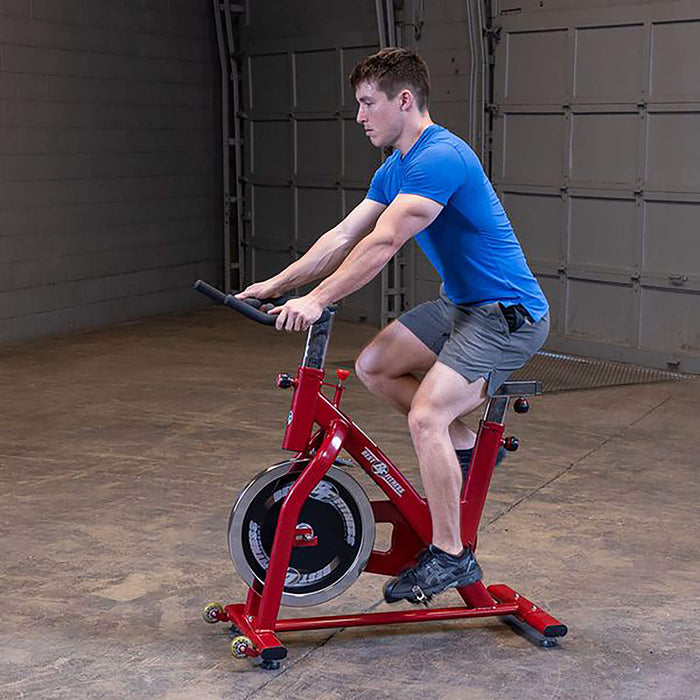 body solid best fitness indoor spin bike bfsb5 right side view
