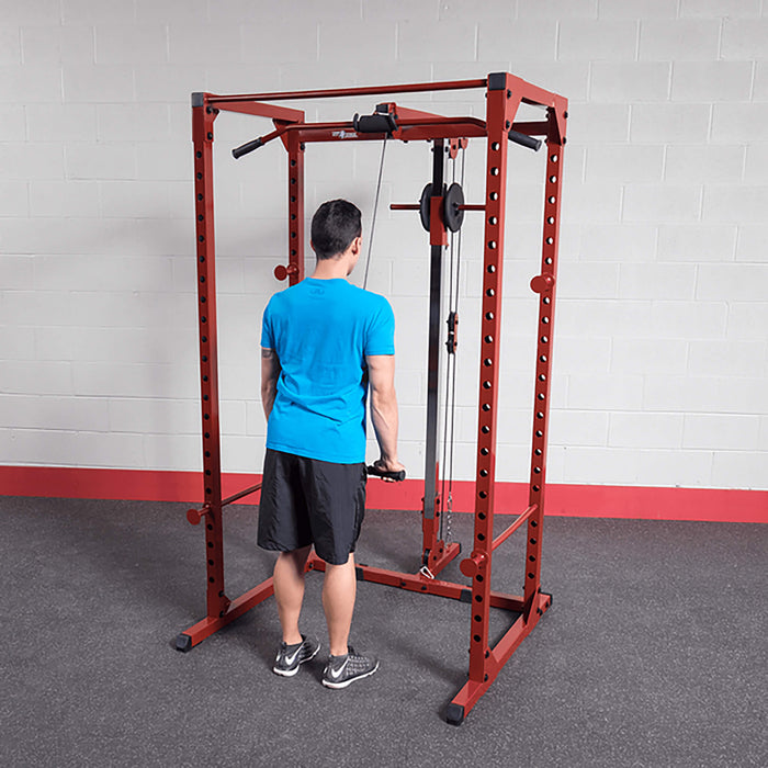 body solid bfpr100 power rack with lat tricep