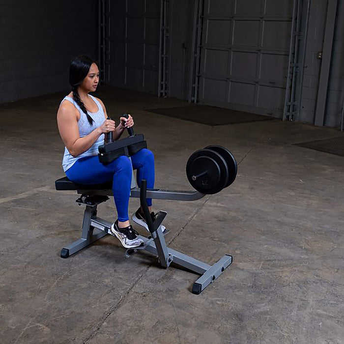  body solid commercial seated calf raise woman calf raise blackplates