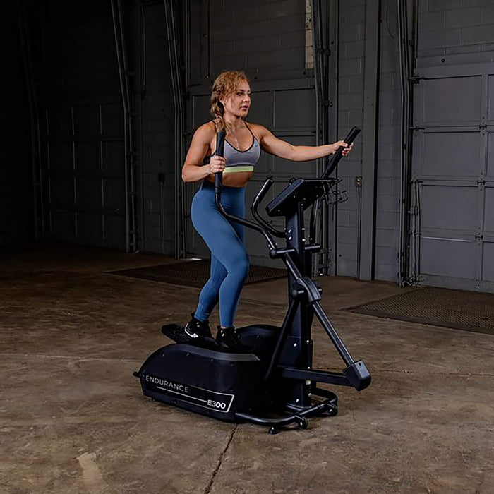 body solid e300 elliptical trainer natural 21 inch stride rate