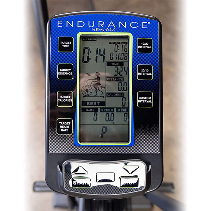 body solid endurance fan bike fb300 display