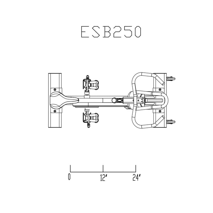 body solid esb250 top view dimensions