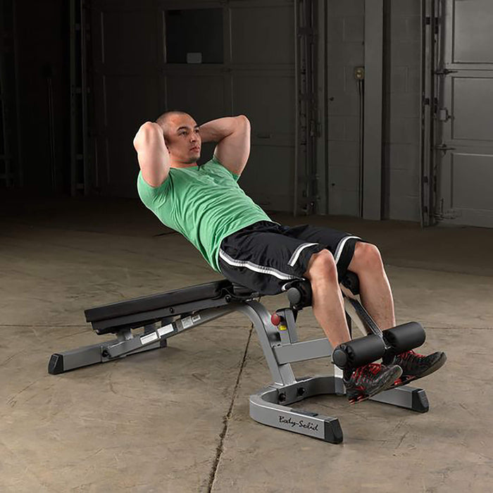 body solid gfid71 heavy duty flat incline decline bench sit up