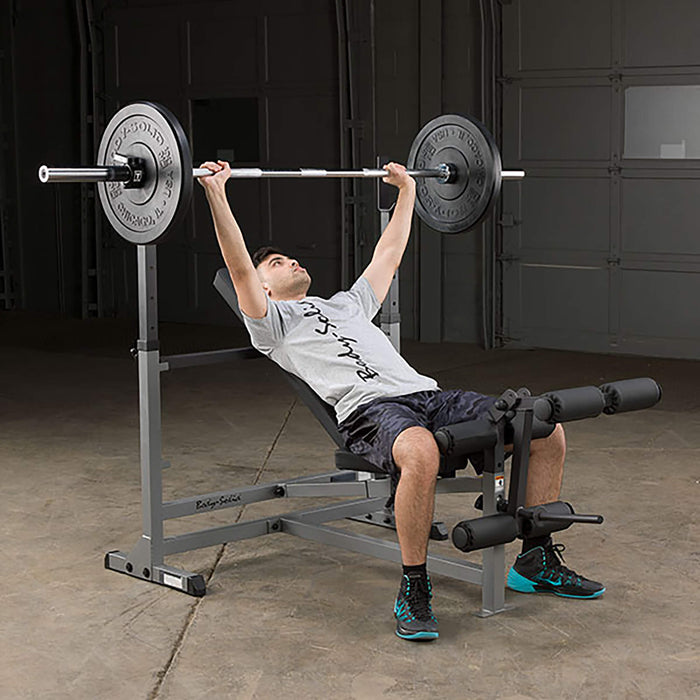 body solid olympic bench rack gdib46l inclined press
