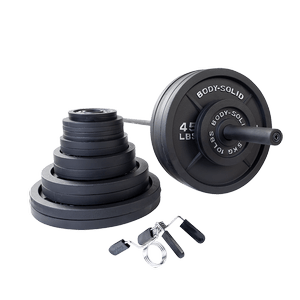 Body Solid OSB Olympic Cast iron Weight Plate Sets With Barbell