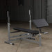 body solid power combo olympic bench rack gdib46l front side view