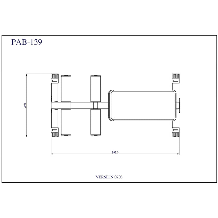 body solid powerline ab board pab139x top view dimensions