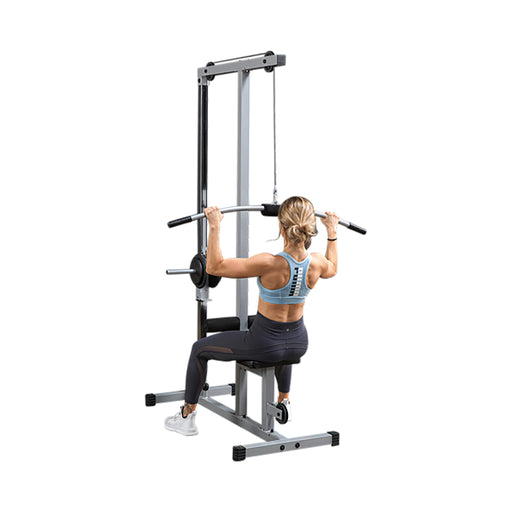 body solid powerline lat machine plm180x front view white background
