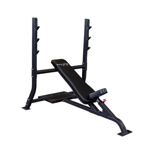 body solid pro clubline incline olympic bench soib250 corner view