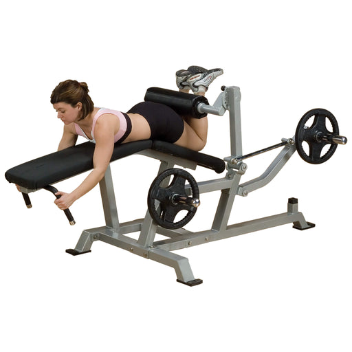 body solid pro clubline lvlc leverage leg curl with model