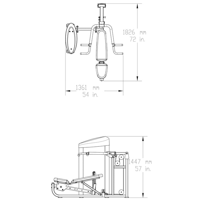 body solid pro clubline s2mp series ii multi press dimensions