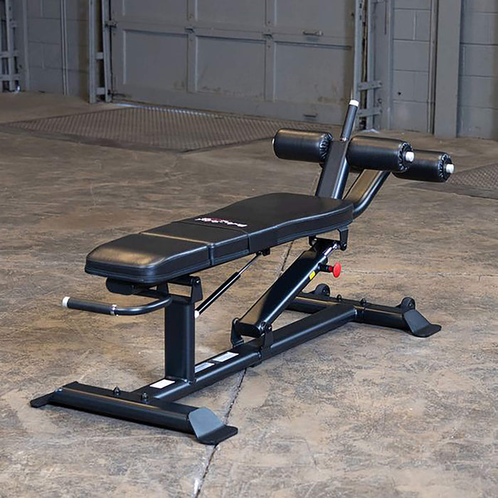 body solid pro clubline sab500b commercial ab bench back side view