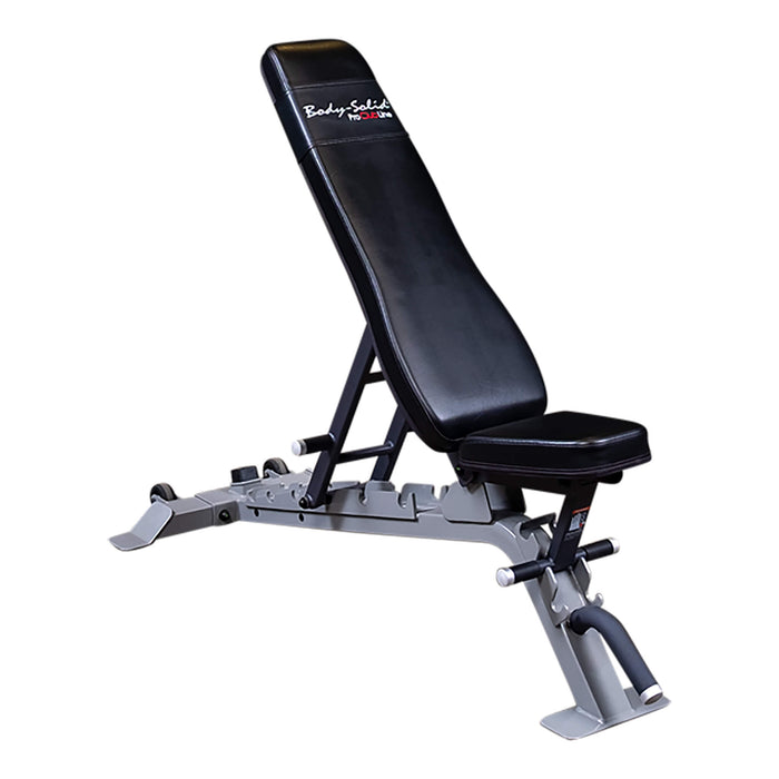 body solid pro clubline sfid325 adjustable bench corner view gray