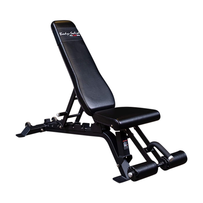 body solid pro clubline sfid425 heavy adjustable bench corner view
