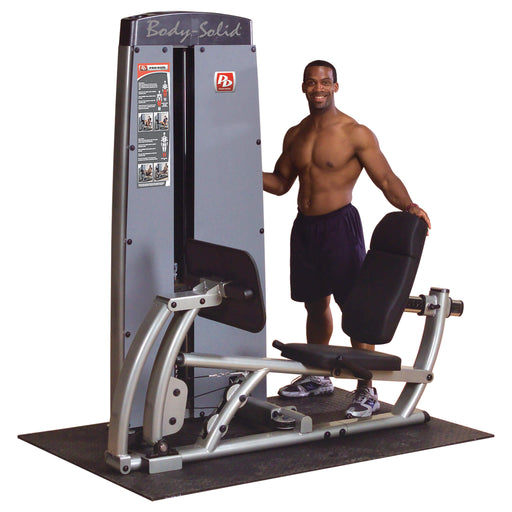 body solid pro dual dclp sf leg and calf press machine front view